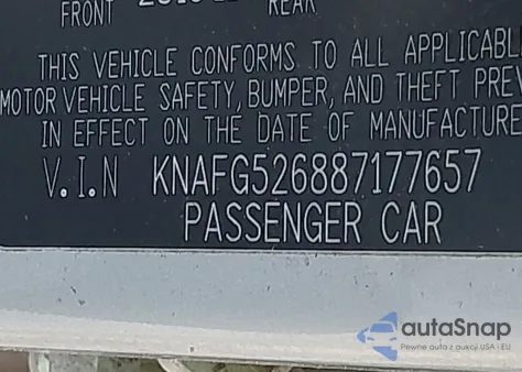 2008 Kia Rondo Lx V6 from USA, damaged, VIN KNAFG526887177657